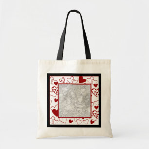 Bolsa Tote Adicione sua sacola do coração da foto