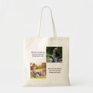 Bolsa Tote Adicione suas próprias fotos, texto e plano de fun