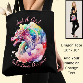 Bolsa Tote Adicione Texto, Apenas Uma Menina Que Ama Dragões!