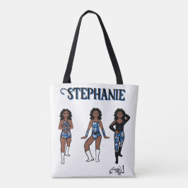 Bolsa Tote Adicione um Nome Dançarino Azul Camo #1