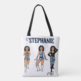 Bolsa Tote Adicione um Nome Dançarino Camuflado Azul #2