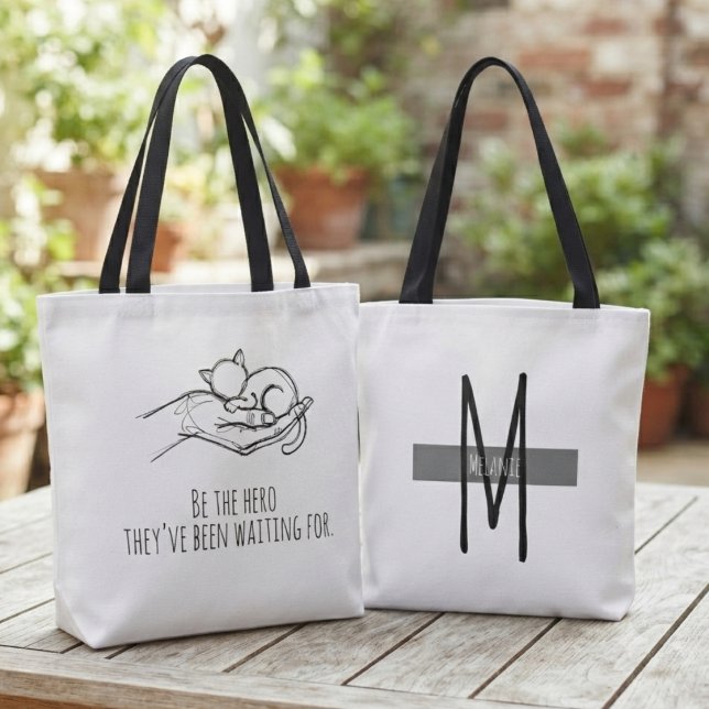Bolsa Tote Adoção de Animais de Estimação Defensores da Resga (Heartfelt rescue advocate design for a dedicated pet parent on their next shelter visit.)