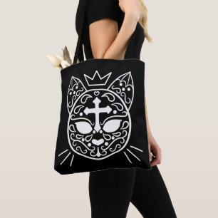 Bolsa Tote Adoce o estilo bonito da forma do gótico do gato