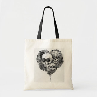Bolsa Tote adoce o saco do coração da flor preta & branca do