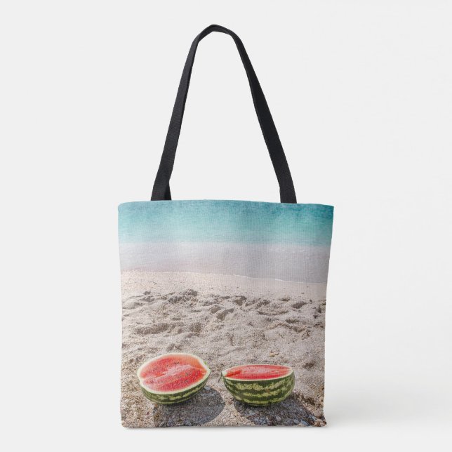 Bolsa Tote Adorable Beach Watermelon Personalizado (Verso)