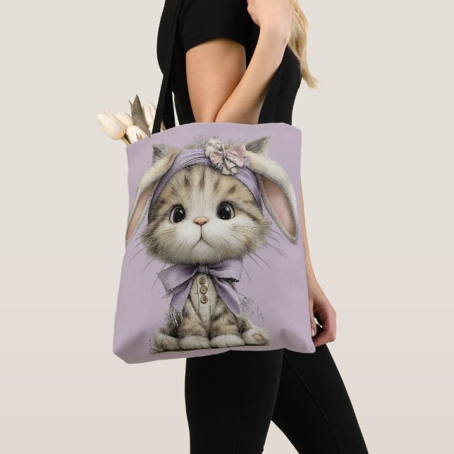 BOLSA TOTE ADORABLE QUIRKY EASTER THEMED KITTENS (Close Up)