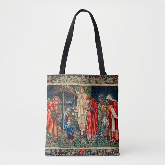 Bolsa Tote ADORAÇÃO DE MAGI Morris, Natal Burne-Jones (Frente)