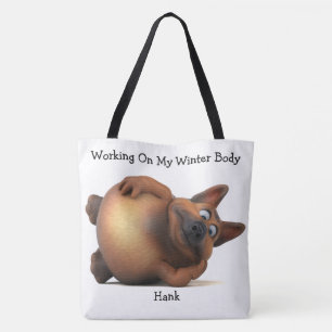 Bolsa Tote Adoráveis Engraçados Fat Puppy Personalizados