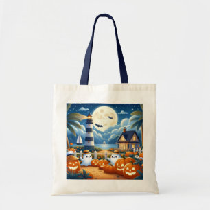 Bolsa Tote Adoráveis fantasmas/abóboras de Halloween náuticos