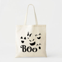 Bolsa Tote Adoráveis Rostos de Fantasmas BOO em Preto e Branc