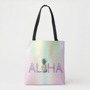 Bolsa Tote Adorável Aloha Flores de Abacaxi Havaianas Colorid