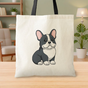 Bolsa Tote Adorável Bulldog Francês Preto e Branco