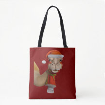 Adorável Camelo Fofo Vestindo Chapéu de Papai Noel