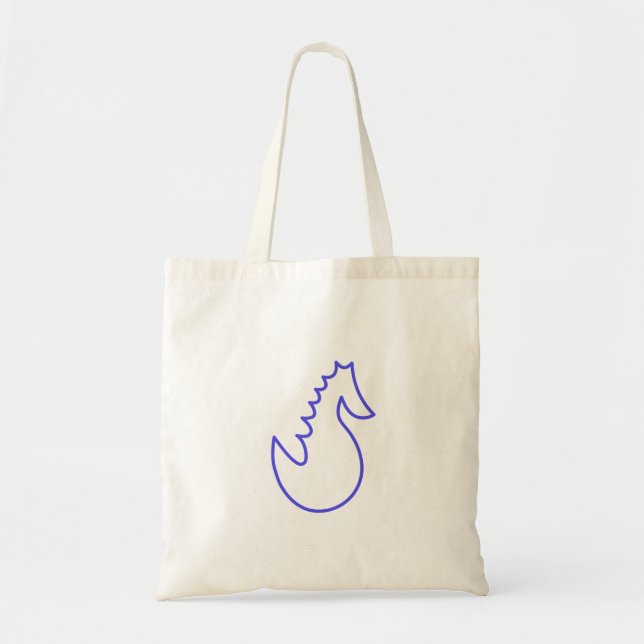 Bolsa Tote Adorável Cavalo de Mar (Frente)