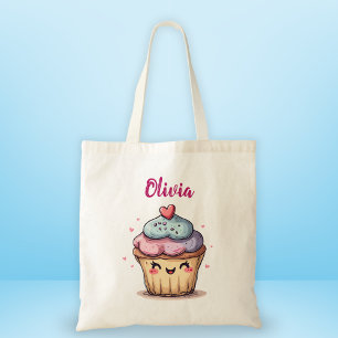 Bolsa Tote Adorável Cupcake Kawaii