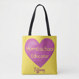 Bolsa Tote Adorável educador da escola de carinho