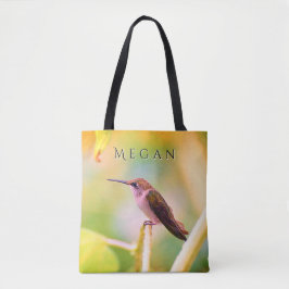 Bolsa Tote Adorável Hummingbird Personalizado Seu Nome