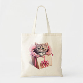 Bolsa Tote Adorável Kitten em uma Caixa Aniversário Presente