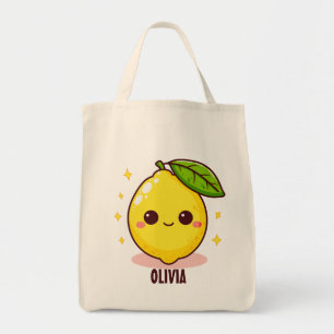 Bolsa Tote Adorável Limão Amarelo Fofo Personalizado
