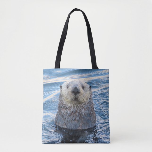 Bolsa Tote Adorável Sea Otter Peeks (Frente)