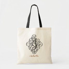 Bolsa Tote Adorno Monograma Suave Personalizado Inicial "I"