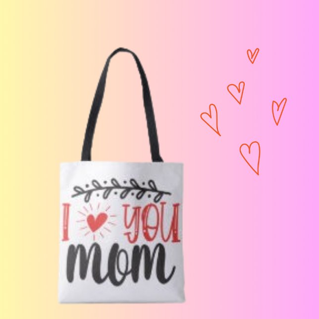 Bolsa Tote Adoro a Typografia da Mãe Simples e Chic (Criador carregado)