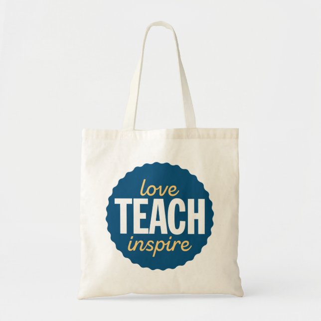 Bolsa Tote Adoro Ensinar. (Frente)
