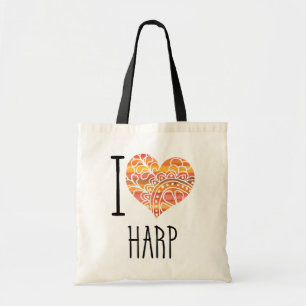 Bolsa Tote Adoro Harp Orange Mandala Heart