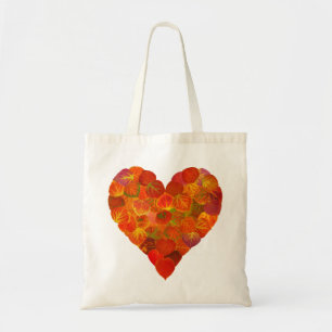 Bolsa Tote Adoro o outono, sutil, vermelho aspen, coração 1