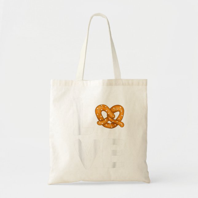 Bolsa Tote Adoro Pretzels para o Visto de Escritório Engraçad (Frente)