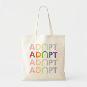 Bolsa Tote Adotar Hoof Stacking Texto Empilhado Arco-Íris