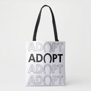 Bolsa Tote Adotar Texto Empilhado do Hoof