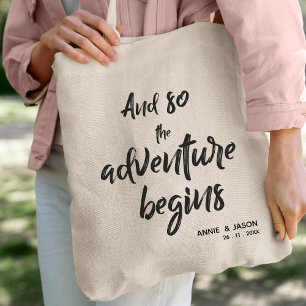 Bolsa Tote Adventure Começa Noiva E Favor De Casamento De Gro