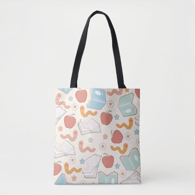 Bolsa Tote Aestética do Livro, Presente de Professora, Biblio (Frente)