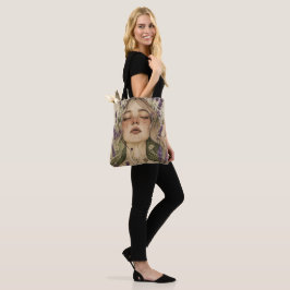 Bolsa Tote Aesthetic Cottagecore Girl Art Print