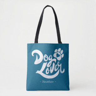 Bolsa Tote Afeitoador de Cães Personalizado Azul Oceano com L