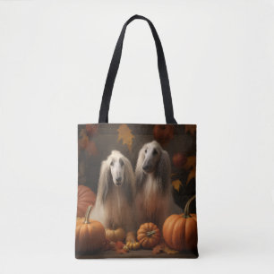 Bolsa Tote afghan hound Puppy Autumn Delight Pumpkin