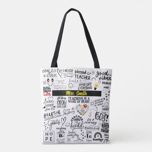 Bolsa Tote AFIRMAÇÕES DO PROFESSOR AO SACO - Personalizado (Verso)