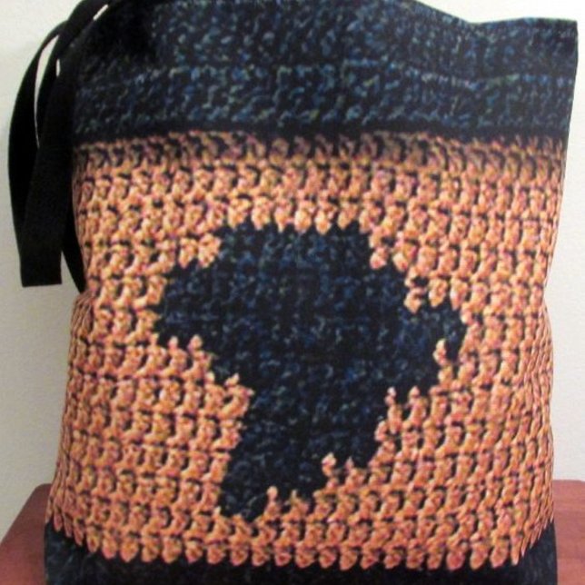 Bolsa Tote África Mapeia Impressão de Crochet de Textura Únic (Criador carregado)