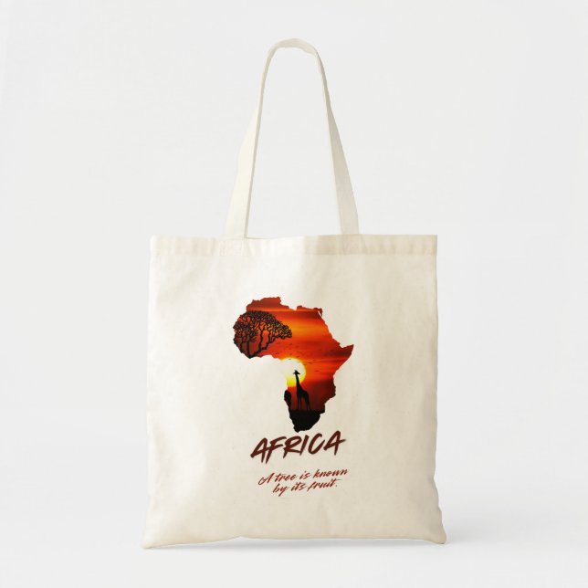 Bolsa Tote África - Uma árvore é conhecida pelos seus frutos. (Frente)