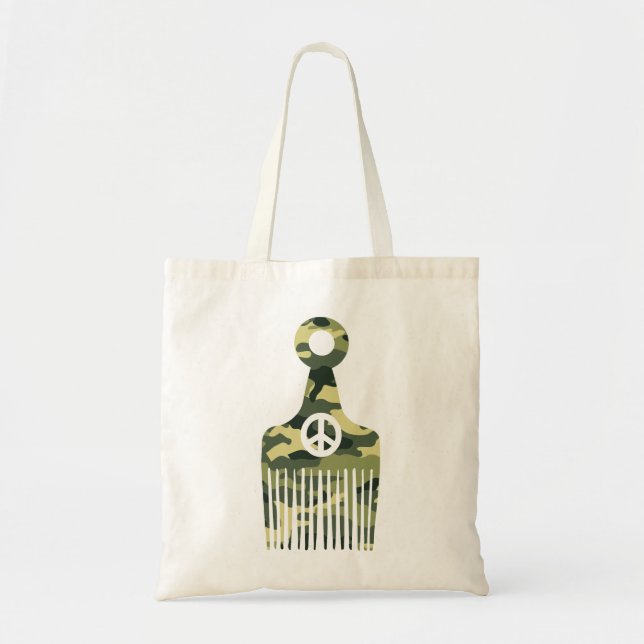 Bolsa Tote Afro Hair Peace Camo (Frente)