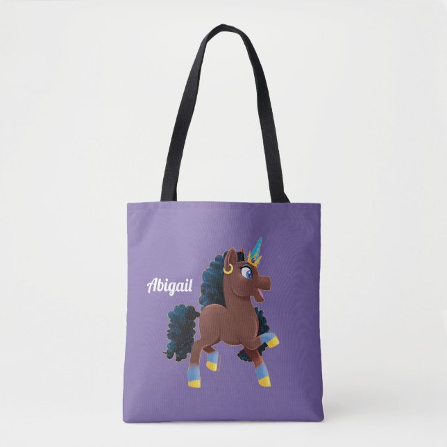 Bolsa Tote Afro Unicorn | Magical Prancing (Frente)