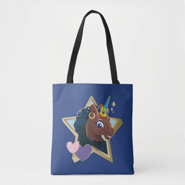 Bolsa Tote Afro Unicorn Magical Star (Frente)