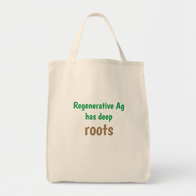 Bolsa Tote "Ag regenerativa tem raízes profundas", Material N (Frente)