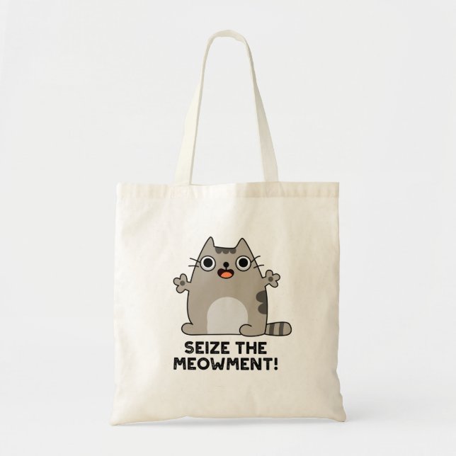 Bolsa Tote Agarrar O Canhão De Gato Positivo De Meow (Frente)