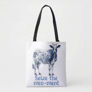 Bolsa Tote "Agarre o Moo-mente" Monograma Personalizado