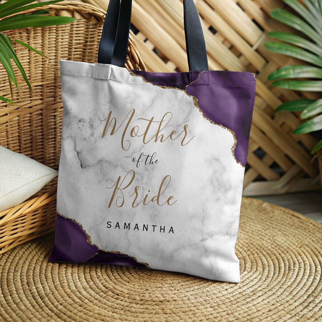 Bolsa Tote Ágata Marmore Ouro Violeta Mãe da Noiva (Criador carregado)