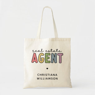 Bolsa Tote Agente de Imóveis de Nome Personalizado   Presente