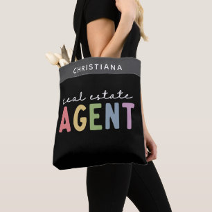 Bolsa Tote Agente de Imóveis de Nome Personalizado   Presente