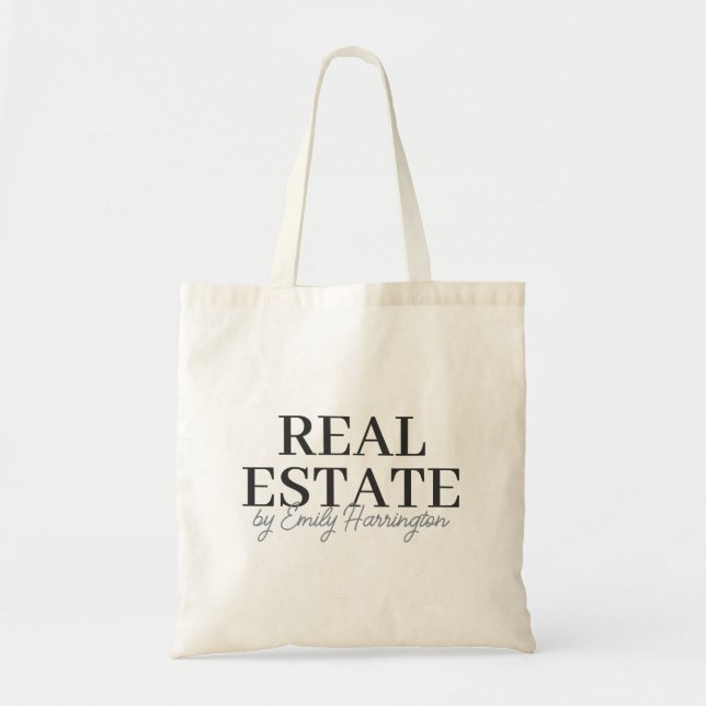 Bolsa Tote Agente de Imóveis Neutro Moderno (Frente)